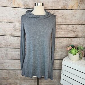 Cuddl Duds Gray Soft Stretch Cowl‎ Neck Long Sleeve Top Size S